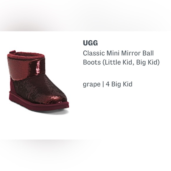 UGG Classic Mini Mirror Ball Big Kids Size 4 or 6 NWT Kid 6 is equiv to W8 - Picture 2 of 3
